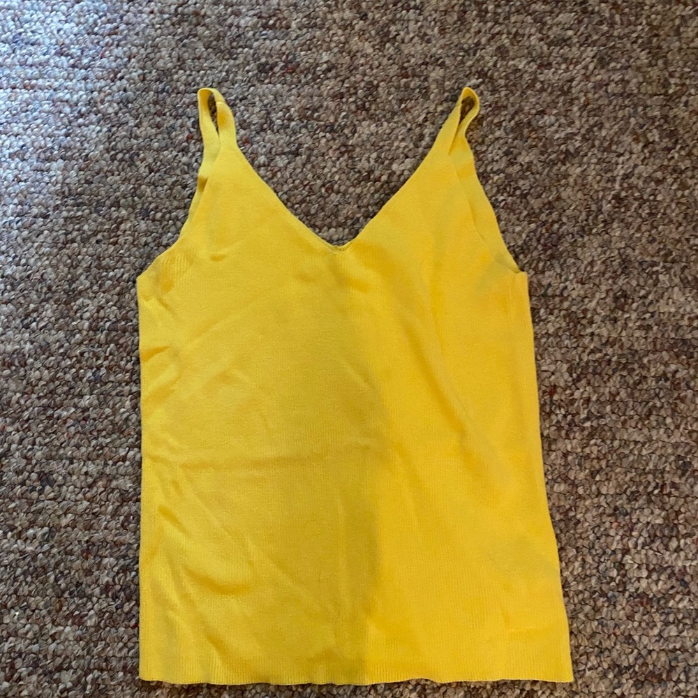 Loft size large yellow knit tank never worn